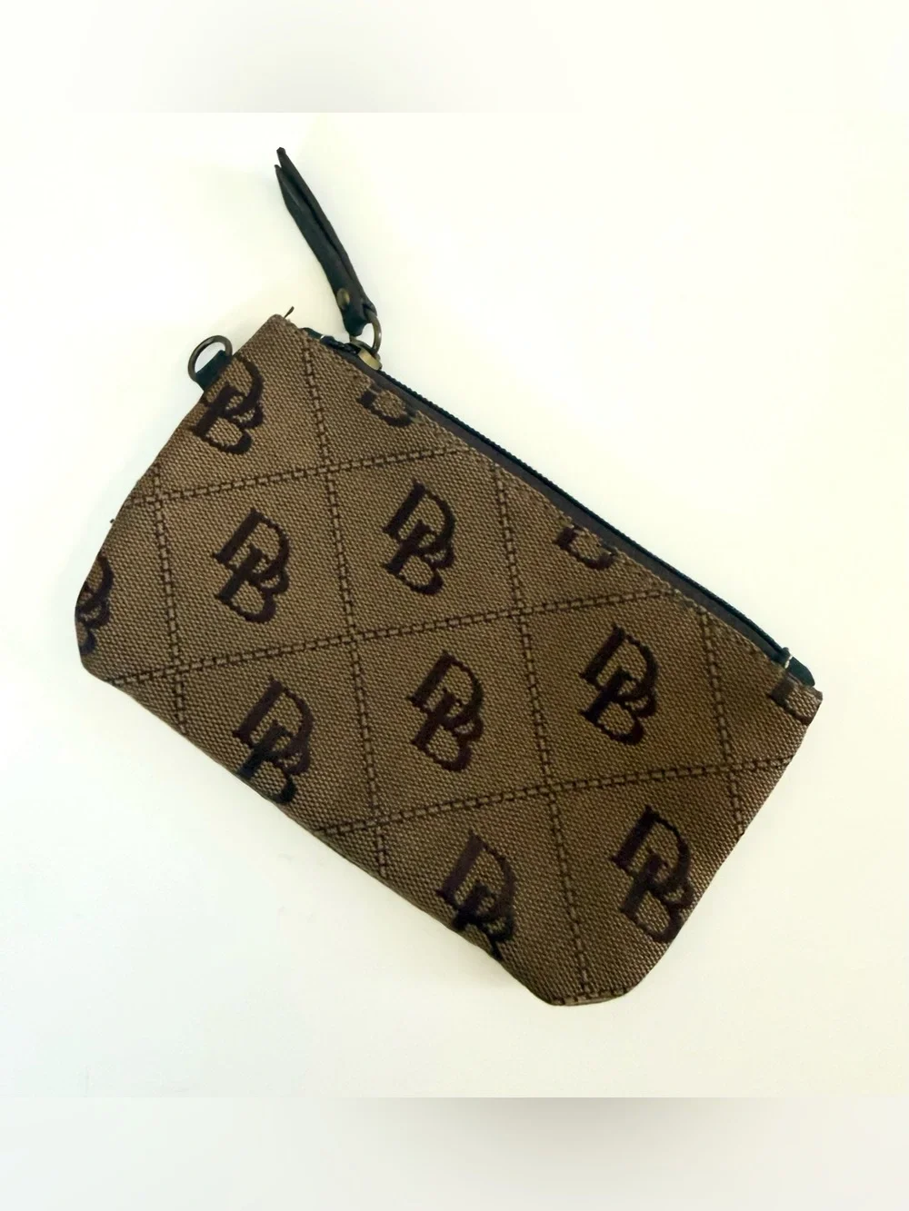 Dooney & Bourke Coin Purse Wallet Signature Logo Small Wristlet Credit Card 90s